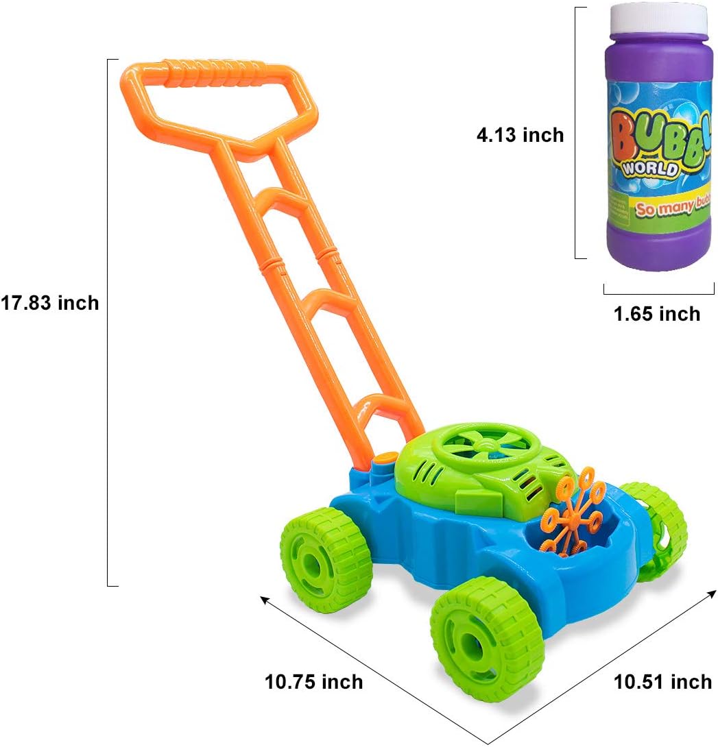 Lawn Mower for Toddlers, Kids Bubble Blower Maker Machine, Indoor Outdoor