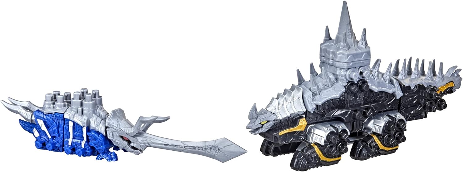 Dino Fury Blue Tricera Blade and Black Stego Spike Zord Toys