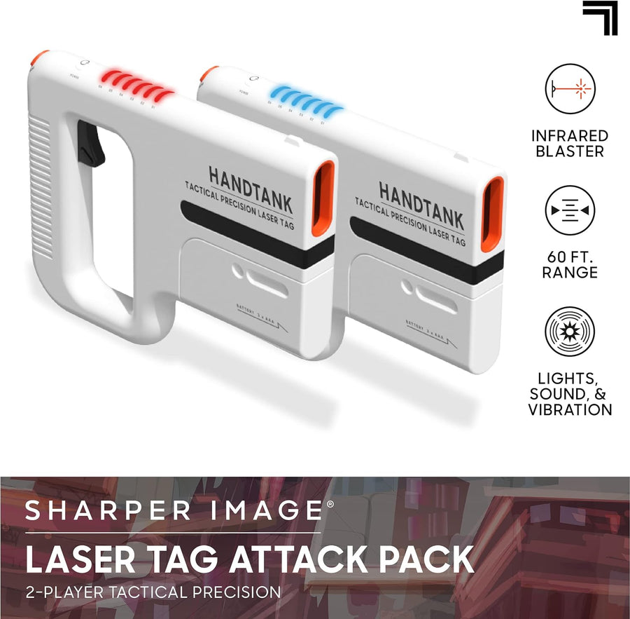 Mini Cannon X-Blaster 2-Pack, Compatible with Handtank Laser Tag Sets, Easy Reload with Lights and Sound Effects