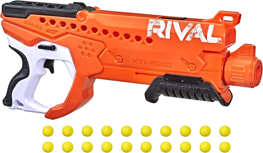 NERF Rival Curve Shot - Helix XXI-2000 Blaster - Fire Rounds to Curve Left, Right, Downward or Fire Straight - 20 Rival Rounds Brand: NERF