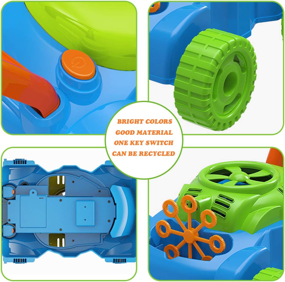 Lawn Mower for Toddlers, Kids Bubble Blower Maker Machine, Indoor Outdoor