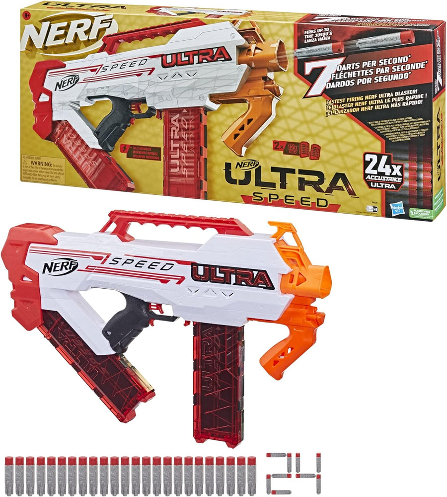 NERF Ultra Speed Fully Motorized Blaster, Fastest Firing Ultra Blaster, 24 AccuStrike Ultra Darts, Uses Only Ultra Darts